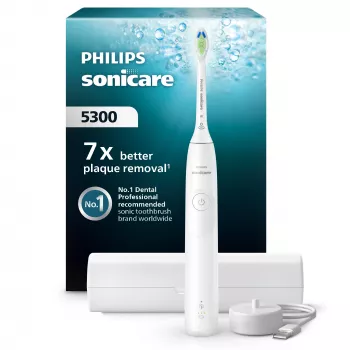 Szczoteczka soniczna Philips Series 5300 HX7108/02 — 62 000 ruchów/min, 2 prędkości, czujnik nacisku, etui podróżne