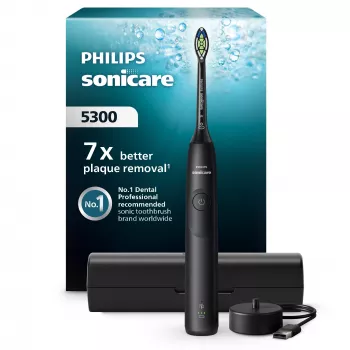 Soniczna szczoteczka do zębów Philips Series 5300 HX7101/02 — soniczna, 62 000 ruchów/min, 3 prędkości, 2-minutowy timer, czarna