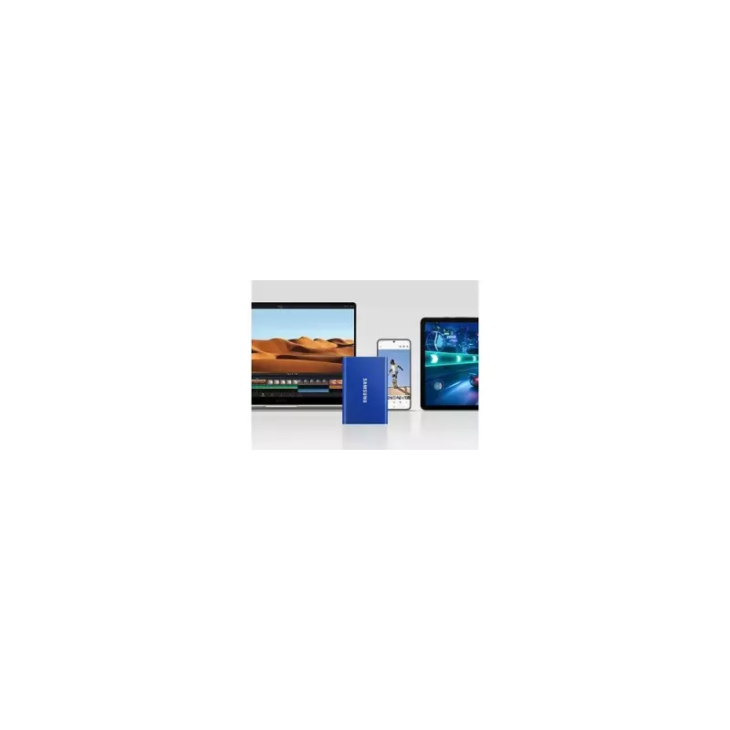 Zewnętrzny dysk SSD Samsung T7 Portable 2 TB USB Type-C 3.2 Gen 2 niebieski (NVMe, 1050/1000 MB/s)