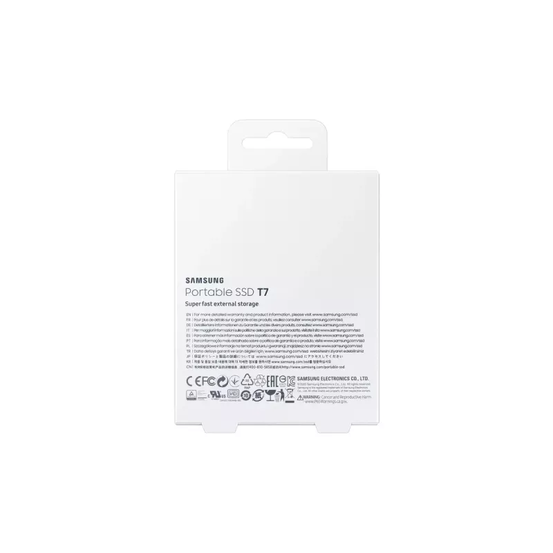 Zewnętrzny dysk SSD Samsung T7 Portable 1 TB, USB-C 3.2 Gen 2, NVMe, szyfrowanie sprzętowe AES-256, niebieski