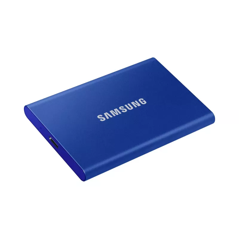 Zewnętrzny dysk SSD Samsung T7 Portable 1 TB, USB-C 3.2 Gen 2, NVMe, szyfrowanie sprzętowe AES-256, niebieski