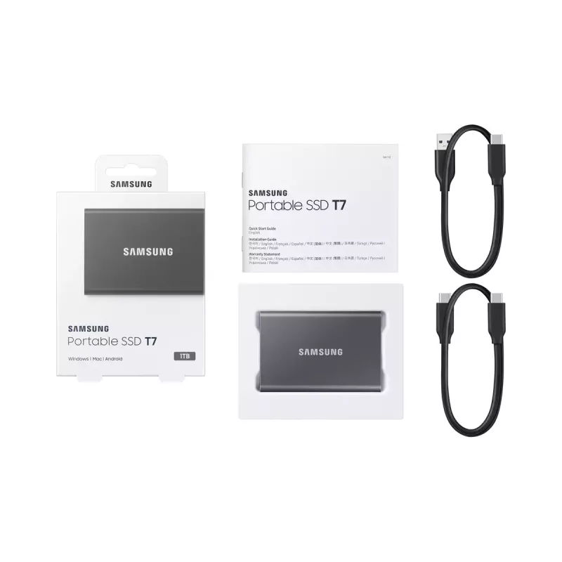 Samsung Portable SSD T7 1 TB USB Type-C 3.2 Gen 2 (3.1 Gen 2) Szary