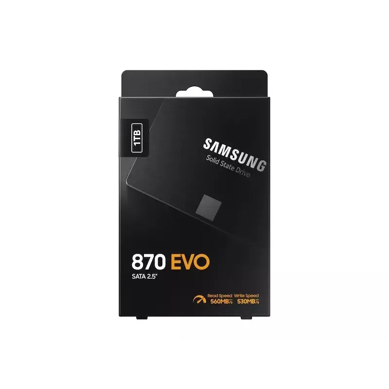 Dysk SSD 2,5 cala Samsung 870 EVO 1000 GB — SATA III, odczyt 560 MB/s, zapis 530 MB/s, czarny