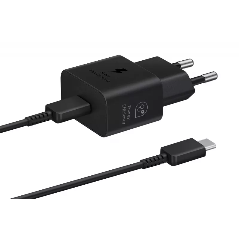 Ładowarka Samsung EP-T2510 25W USB‑C Indoor Fast Charging, czarna, kabel 1 m