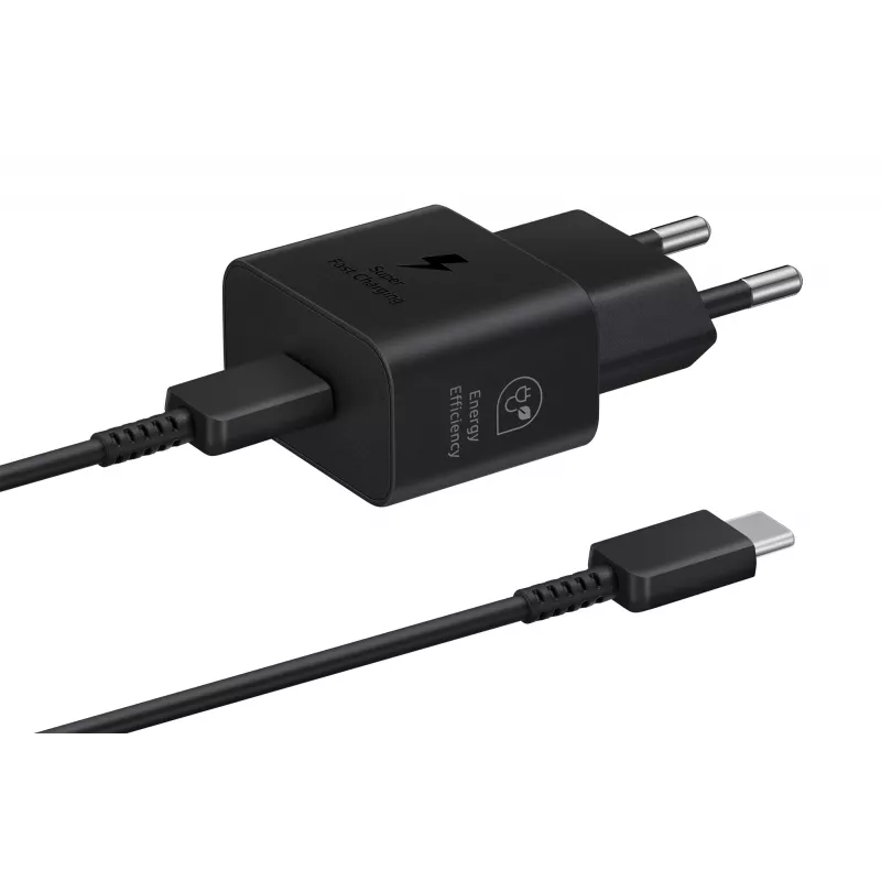 Ładowarka Samsung EP-T2510 25W USB‑C Indoor Fast Charging, czarna, kabel 1 m