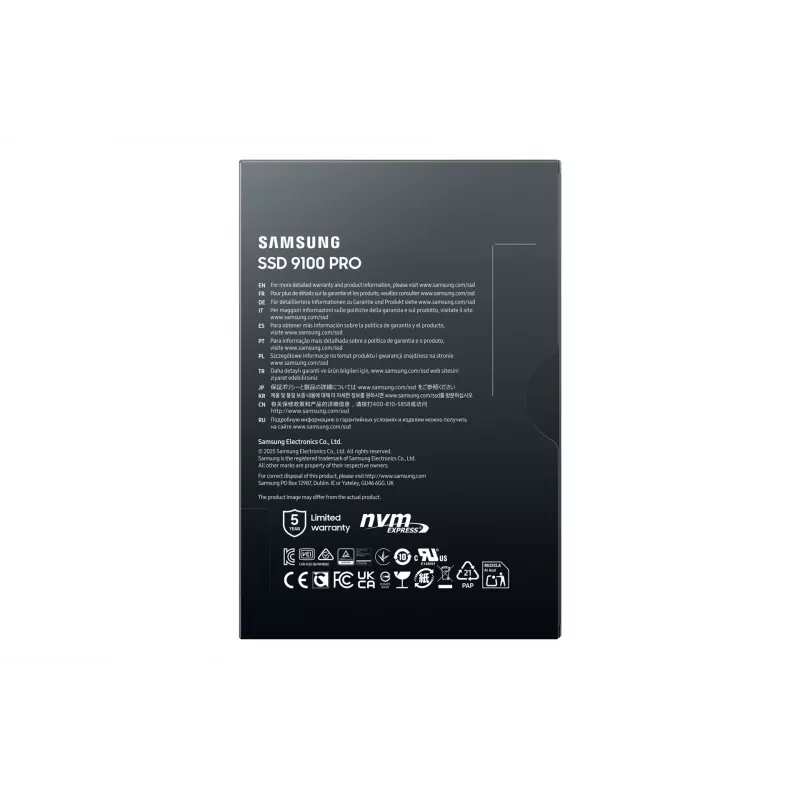 Dysk SSD M.2 Samsung 9100 PRO 4 TB PCIe 5.0 NVMe — 2280, odczyt 14800 MB/s, zapis 13400 MB/s, V-NAND TLC
