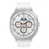 Smartwatch Samsung Galaxy Watch 8 Classic 46 mm — 1.3 cala AMOLED, 438×438, 64 GB, Wi‑Fi, GPS, srebrna koperta, biały pasek