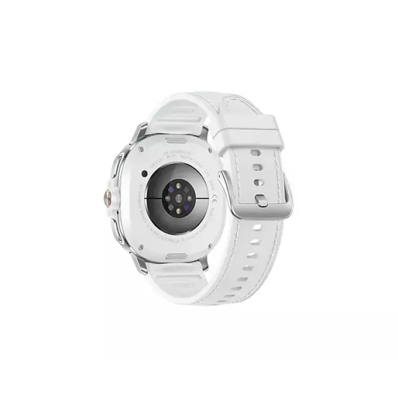 Smartwatch Samsung Galaxy Watch 8 Classic 46 mm — 1.3 cala AMOLED, 438×438, 64 GB, Wi‑Fi, GPS, srebrna koperta, biały pasek