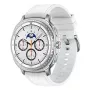 Smartwatch Samsung Galaxy Watch 8 Classic 46 mm — 1.3 cala AMOLED, 438×438, 64 GB, Wi‑Fi, GPS, srebrna koperta, biały pasek