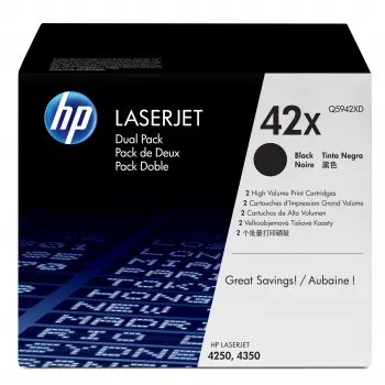 HP 42X 2-pak wysokowydajnych czarnych oryginalnych tonerów LaserJet