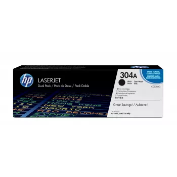 Oryginalne kasety z tonerem HP 304A LaserJet, czarne, 2 szt.
