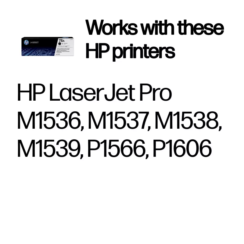 HP 78A Black Original LaserJet Toner Cartridge, 2100 stron, Czarny, 1 szt.