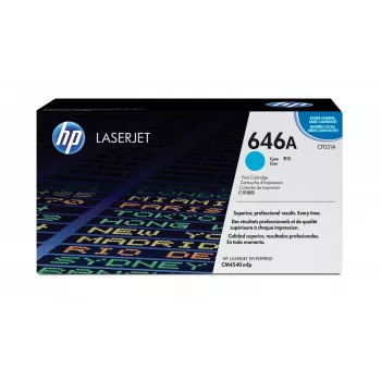 Oryginalny niebieski toner HP 646A LaserJet, 12500 stron, niebieski, 1 szt.