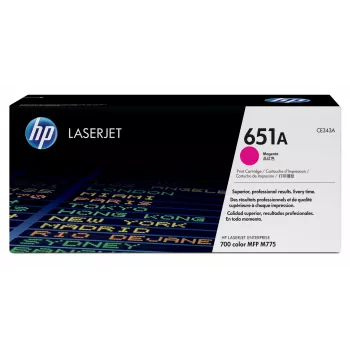 Kaseta z oryginalnym tonerem HP 651A w kolorze magenta, 16000 stron, magenta, 1 szt.