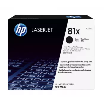 HP 81X High Yield Black Original LaserJet Toner Cartridge, 25000 stron, Czarny, 1 szt.