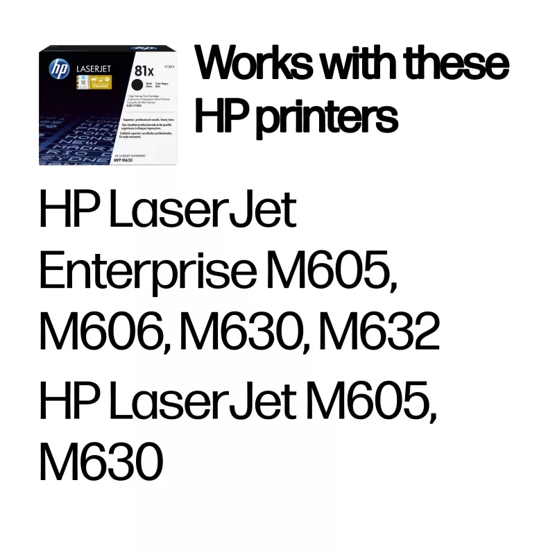 HP 81X High Yield Black Original LaserJet Toner Cartridge, 25000 stron, Czarny, 1 szt.