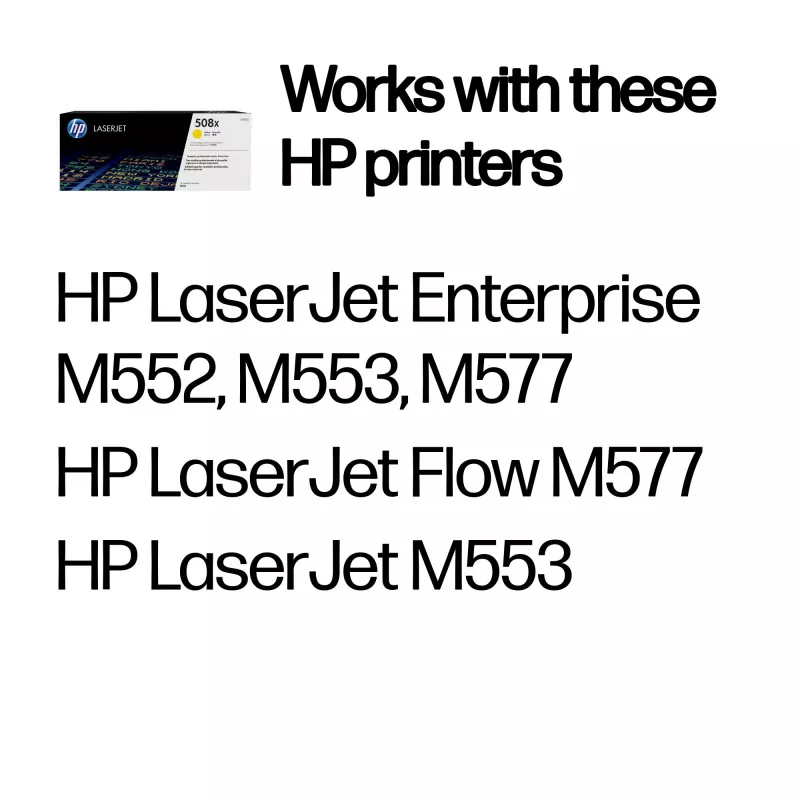 HP 508X High Yield Yellow Original LaserJet Toner Cartridge, 9500 stron, Żółty, 1 szt.