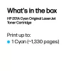 HP 201A Cyan Original LaserJet Toner Cartridge. Wydajność tonera kolorowego: 1330 stron, Kolory druku: Cyan, Ilość w opakowaniu: 1 szt.