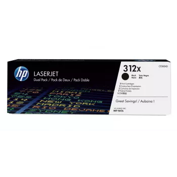 Zestaw tonerów HP 312X (CF380XD) — 2× czarny, wysoka wydajność, po 8 800 stron każdy