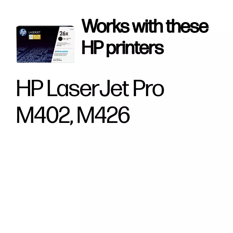 HP 26X High Yield Black Original LaserJet Toner Cartridge, 9000 stron, Czarny, 1 szt.