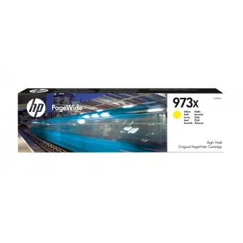 HP 973X żółty oryginalny wkład PageWide o wysokiej wydajności, żółty, 1 szt., 7000 stron