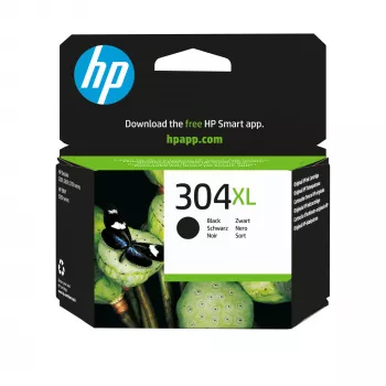 HP 304XL Czarny oryginalny wkład atramentowy, Czarny, 1 szt., 300 stron