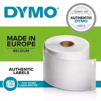 Etykiety DYMO Authentic LabelWriter Large Shipping Labels/Name Badges | 54 mm x 101 mm | Samoprzylepne | Rolka 220 etykiet z łatwym odklejaniem | do drukarek etykiet LabelWriter | Wyprodukowano w Europie