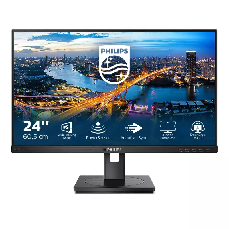 Philips B Line 242B1/00 monitor komputerowy 60,5 cm (23,8 cala) 1920 x 1080 pikseli Full HD LED Czarny