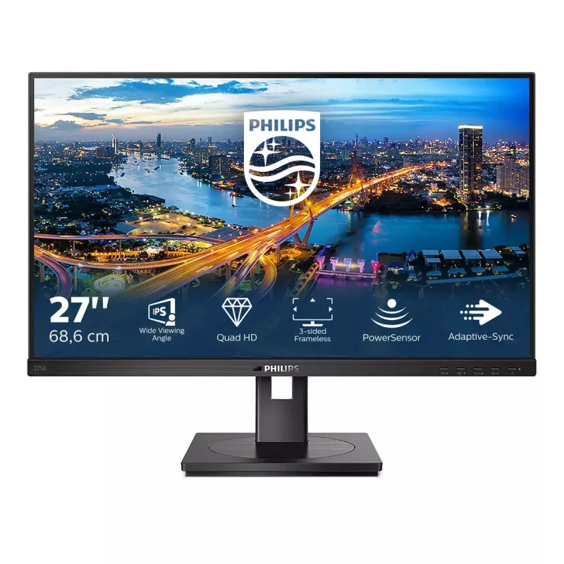Philips B Line 275B1/00 monitor komputerowy 68.6 cm (27 cali) 2560 x 1440 pikseli 2K Ultra HD LCD Czarny