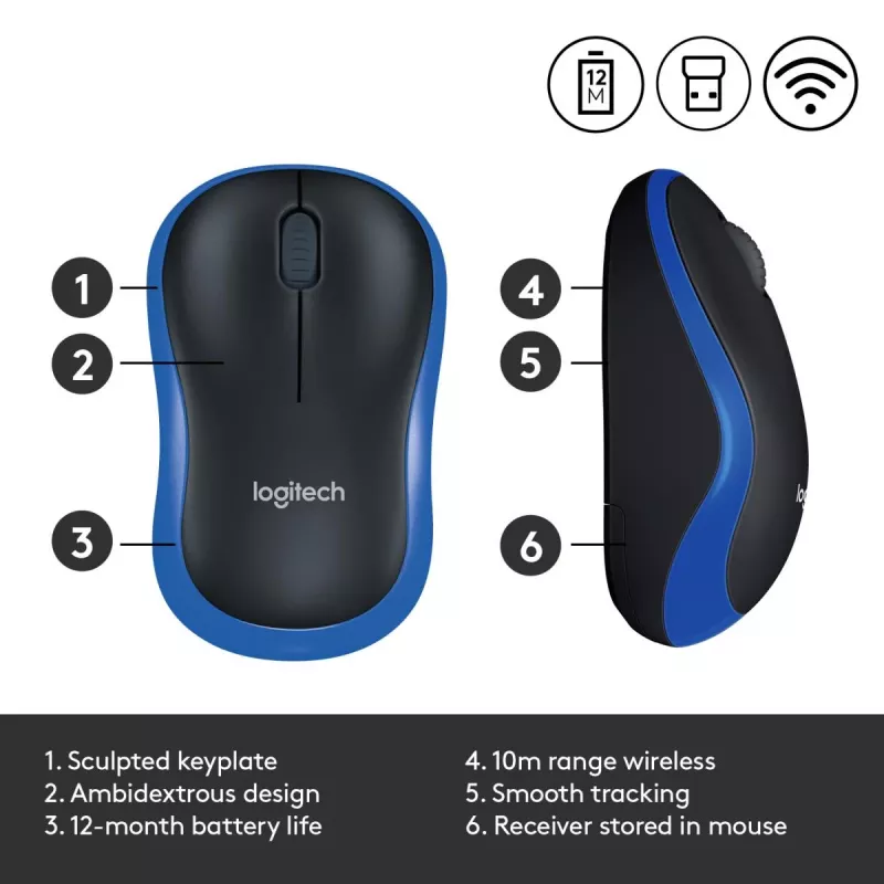 Mysz Logitech Wireless Mouse Niebieska 910-002239