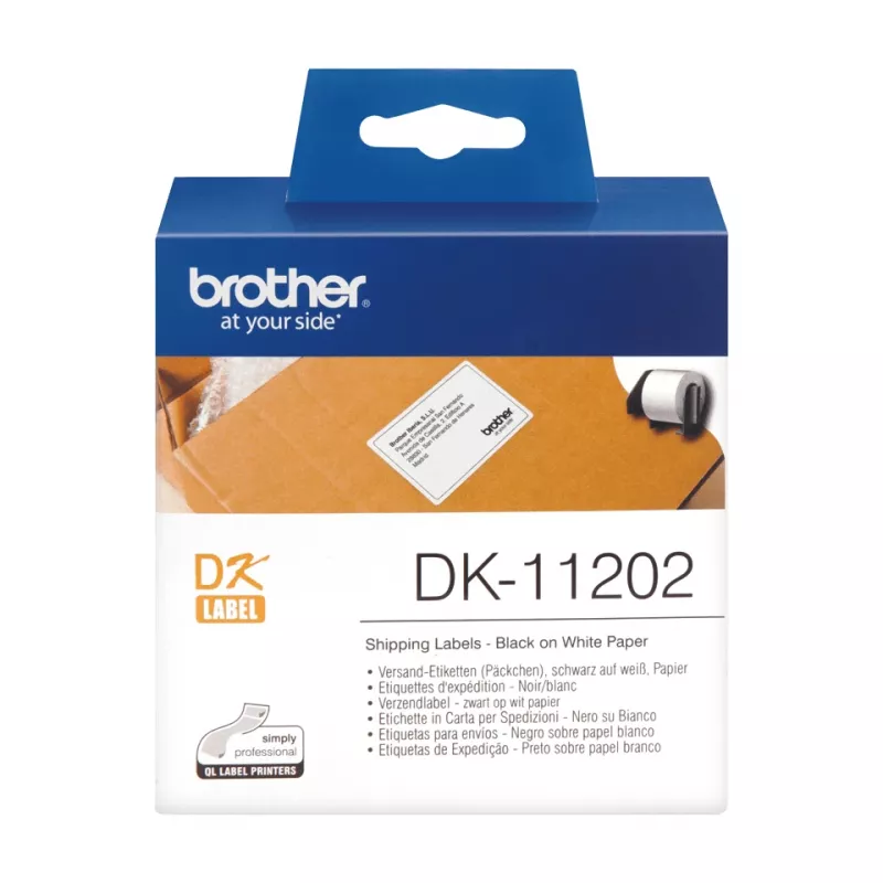 Etykiety wysyłkowe Brother DK11202 czarny na białym 62 mm