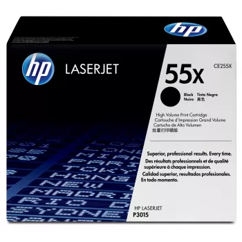 HP 55X wysokowydajny czarny oryginalny wkład z tonerem LaserJet, 12500 stron, czarny, 1 szt.