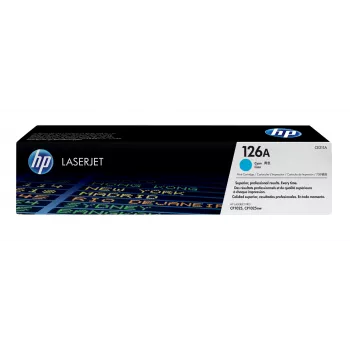 HP 126A Cyjan oryginalny wkład z tonerem LaserJet, 1000 stron, Cyjan, 1 szt.