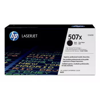 HP 507X wysokowydajny czarny oryginalny wkład z tonerem LaserJet, 11000 stron, Czarny, 1 szt.