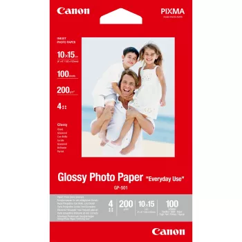 Canon GP-501 błyszczący papier fotograficzny 4x6 cali - 100 arkuszy, błyszczący, 210 g/m², 100 arkuszy, 210 µm, 100 mm, 150 mm