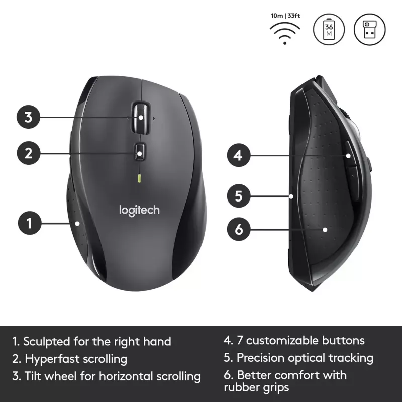 Mysz Logitech Marathon M705 RF Wireless