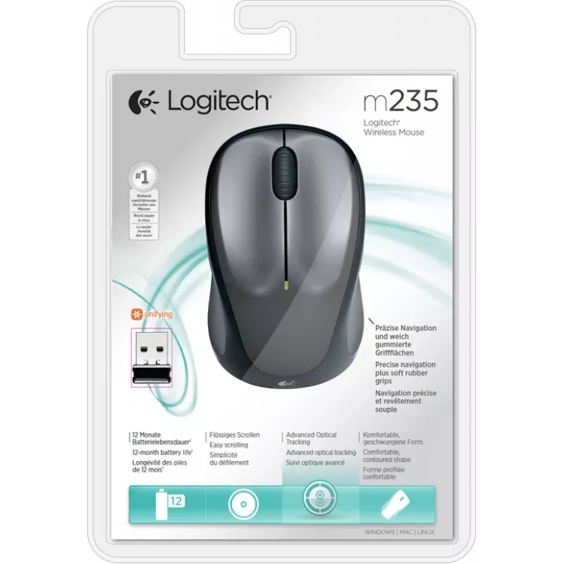 LOGITECH Wireless Mouse M235 Ciemny Szary