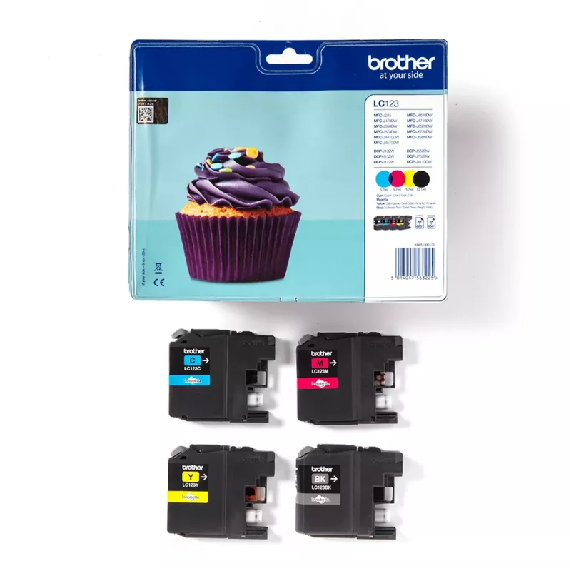Brother LC-123VALBP wkład z atramentem 4 szt. Oryginalny Czarny, Cyjan, Magenta, Żółty