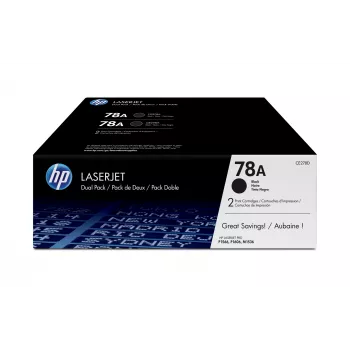HP 78A dwupak czarnych oryginalnych kaset z tonerem LaserJet, 4200 stron, czarny, 2 szt.
