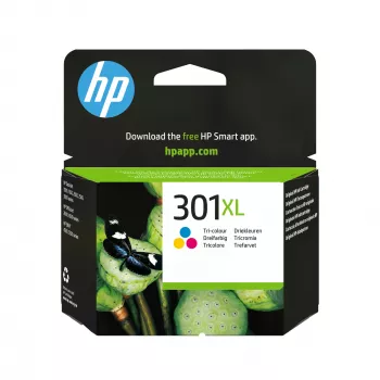 Oryginalny wkład atramentowy HP 301XL High Yield Tri-color, Cyan, Magenta, Żółty, 1 szt., 300 stron