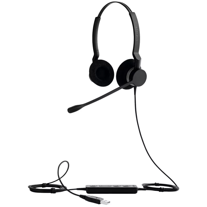 Jabra BIZ 2300 Duo, USB, MS, przewodowy, biuro/centrum telefoniczne, 150 - 4500 Hz, 68 g, słuchawka, czarny