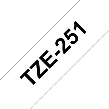 Taśma do drukarki etykiet Brother TZE-251, czarna na białym