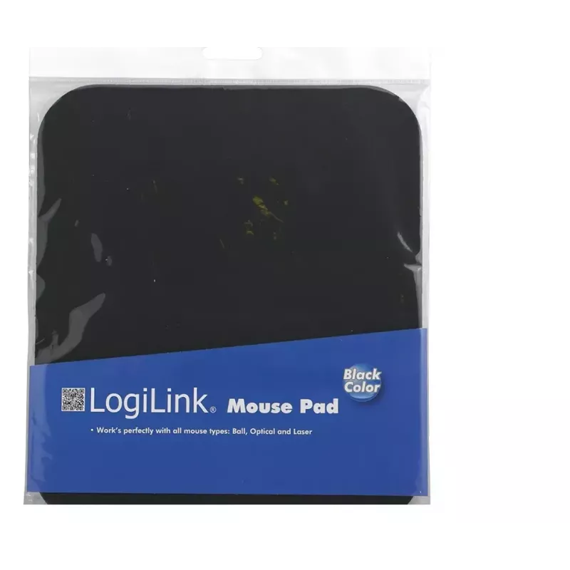 Podkładka pod mysz LOGILINK ID0096 — czarna, 250 × 220 mm, powierzchnia monochromatyczna