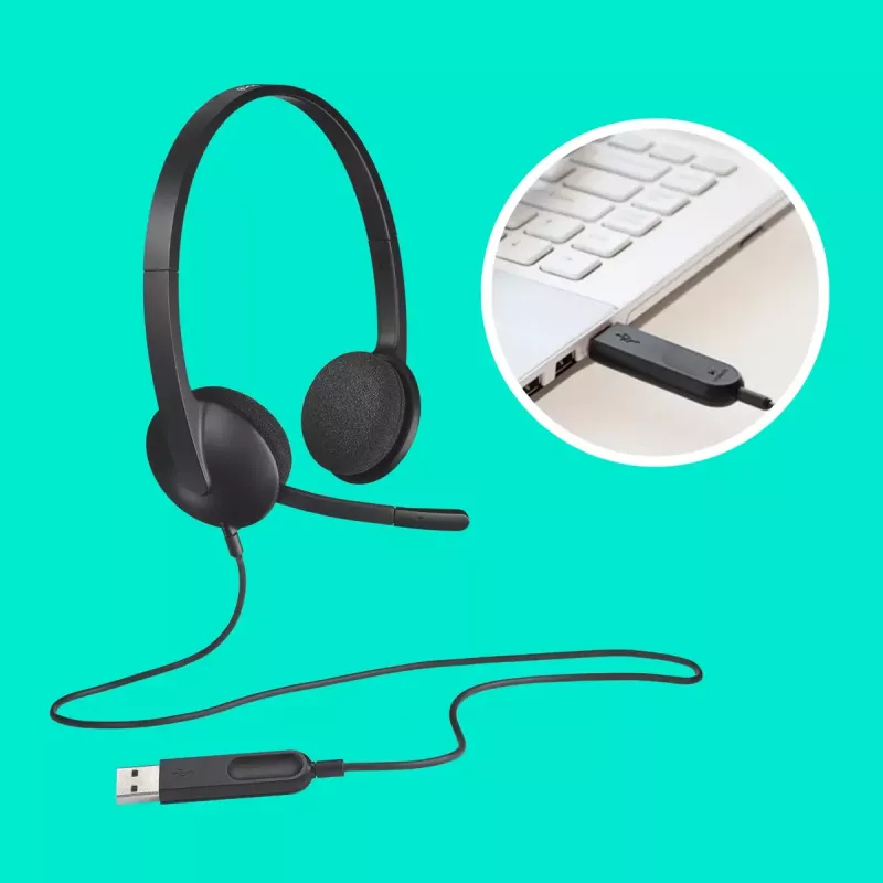 LOGITECH H340 - USB - Słuchawki - Czarny