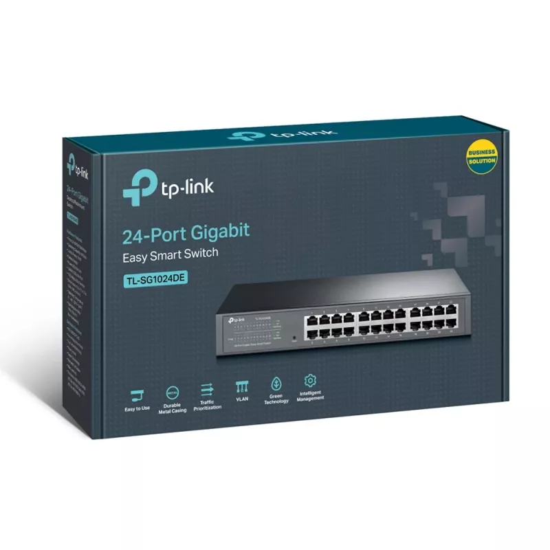 TP-Link 24-Port Gigabit Easy Smart Switch, zarządzalny, L2, Gigabit Ethernet (10/100/1000), montaż w szafie, 1U