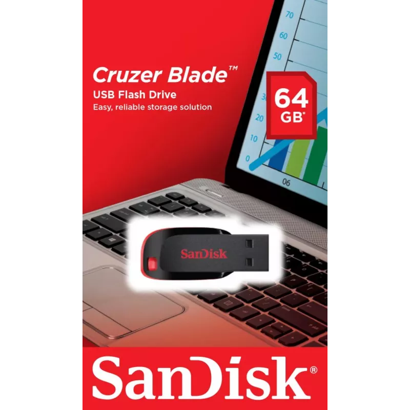 Pamięć flash USB SanDisk 64 GB USB Type-A 2.0 Cruzer Blade