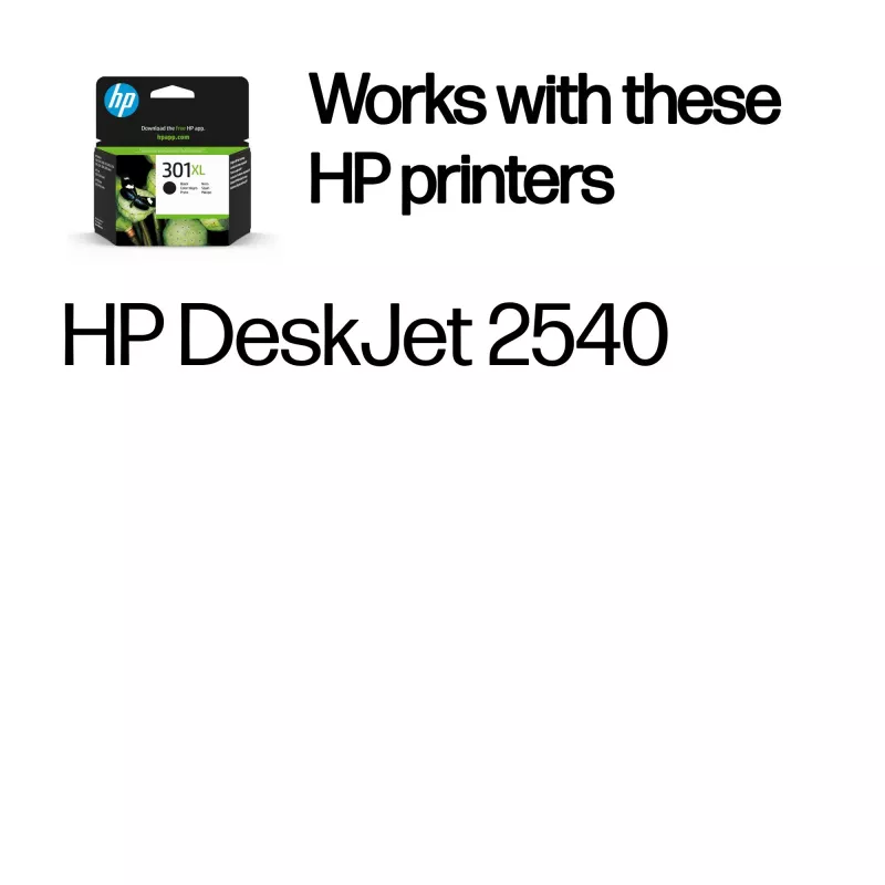 HP 301XL Wkład oryginalny High Yield Black, czarny, 1 szt., 360 stron