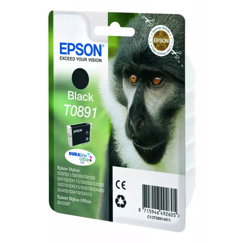 Epson Monkey Singlepack Czarny T0891 DURABrite Ultra tusz