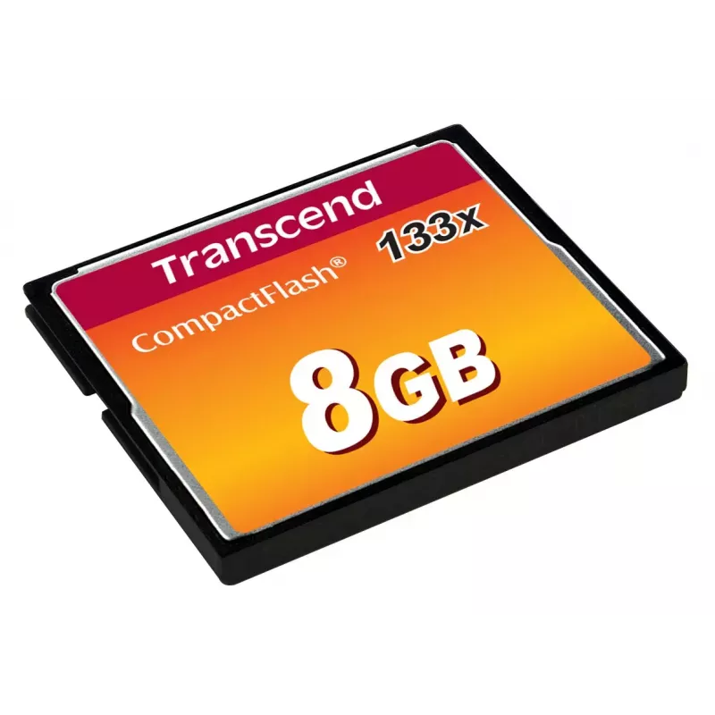 Karta CompactFlash Transcend TS8GCF133, 8 GB, odczyt 50 MB/s, zapis 20 MB/s