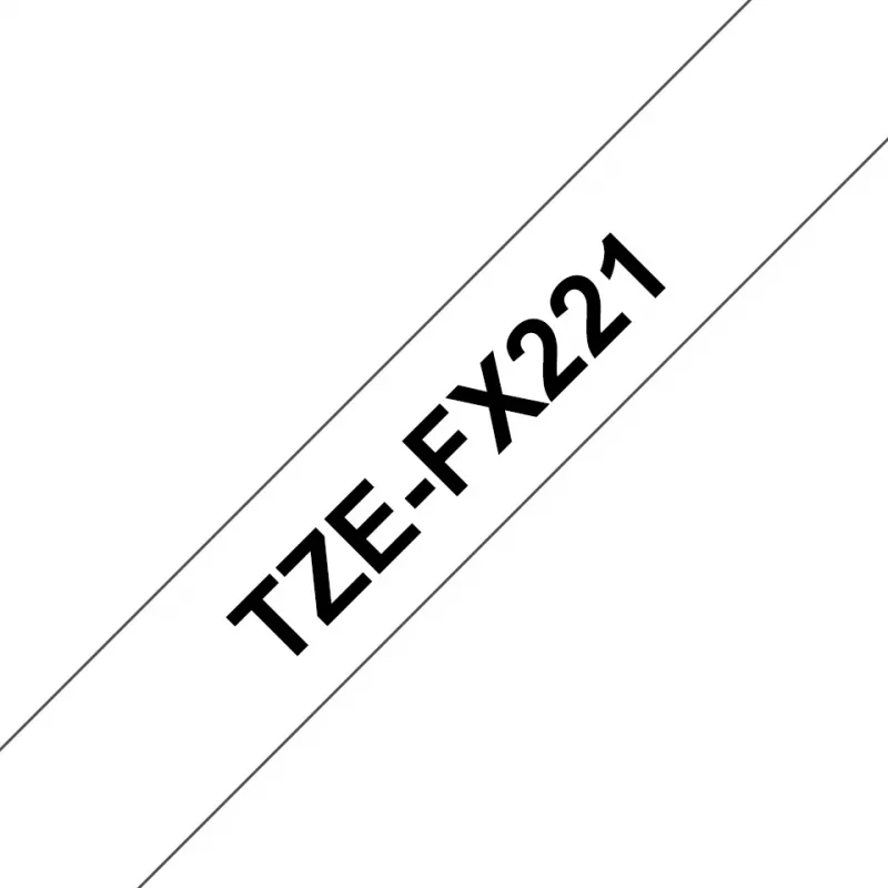 Taśma laminowana Brother TZe TZEFX221 Czarny na białym 9mm